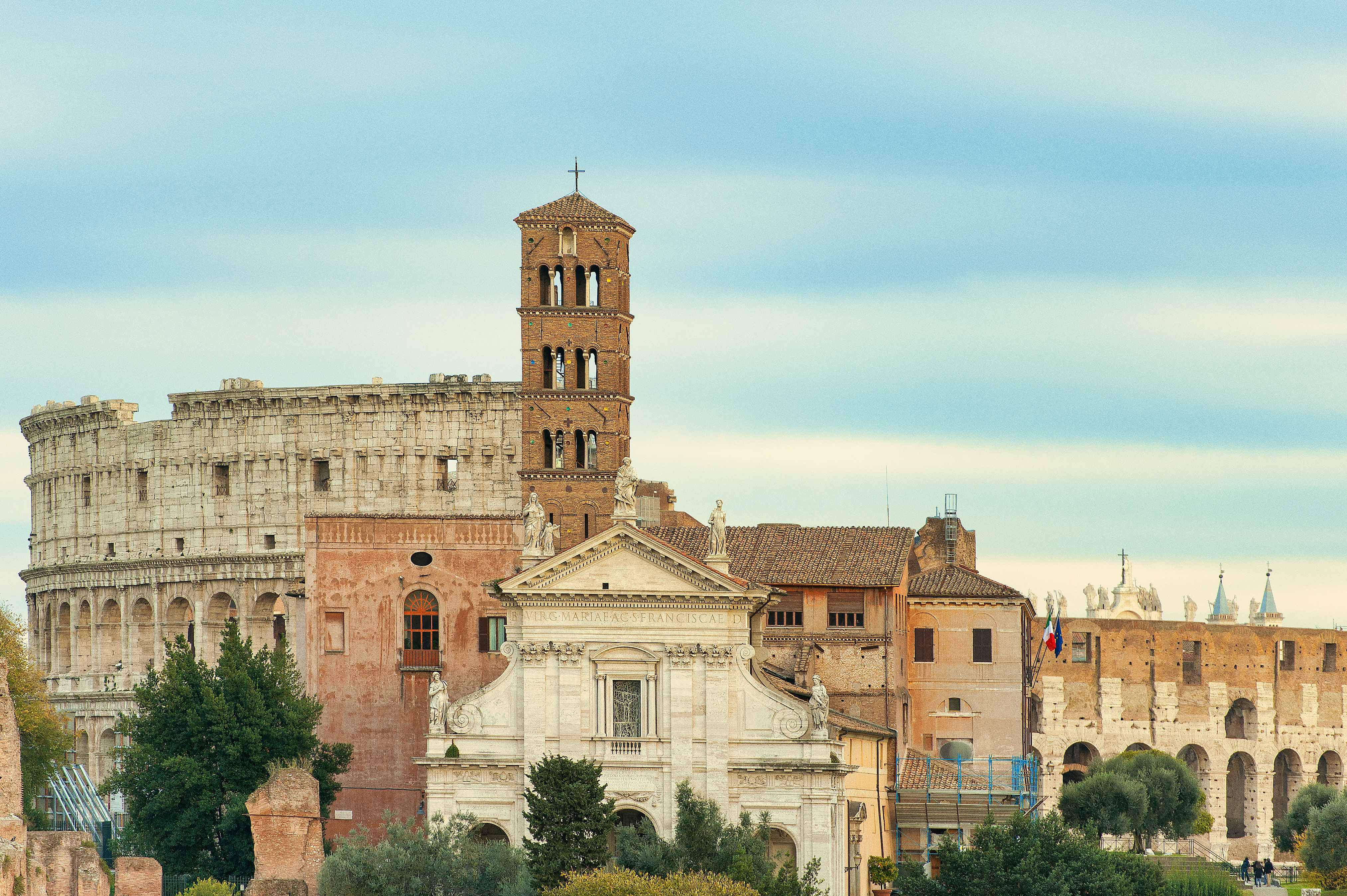 Basilica of Santa Francesca Romana near the colosseum in Rome Italy